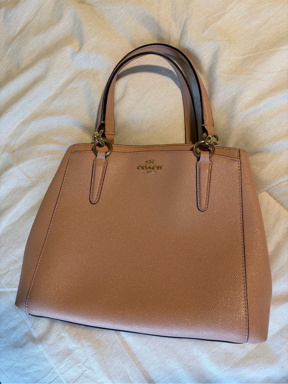 Coach Pink Leather Satchel with Gold Hardware